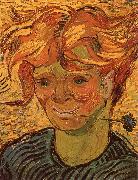 Vincent Van Gogh Young Man with Cornflower (nn04) oil